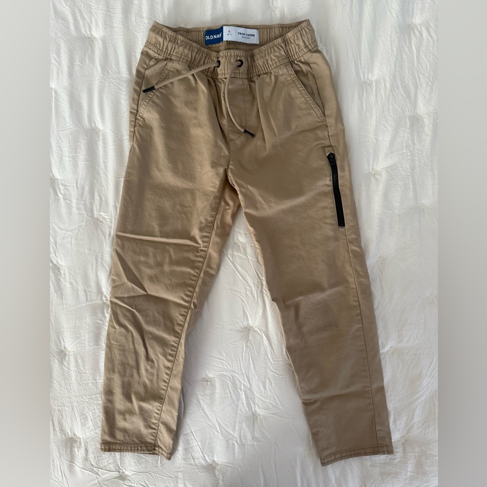 Old Navy Tan Tapered Tech Pants for Boys